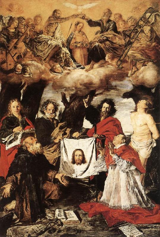 SERODINE, Giovanni Coronation of the Virgin with Saints  a Germany oil painting art